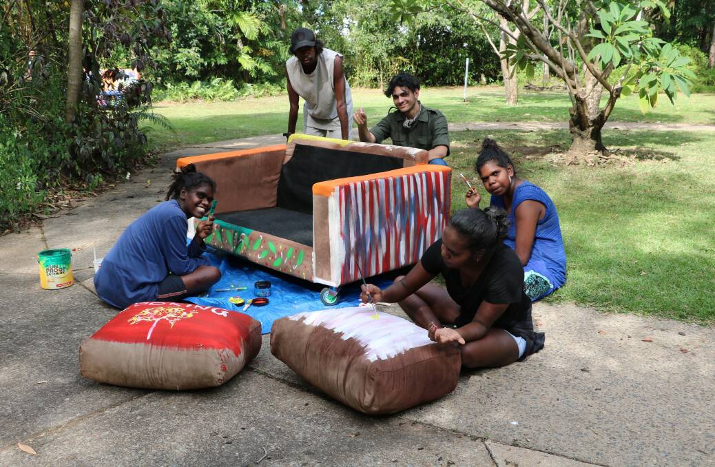 The team of young people from Katherine preparing for the Couch Surfing event. Photo: Supplied. 