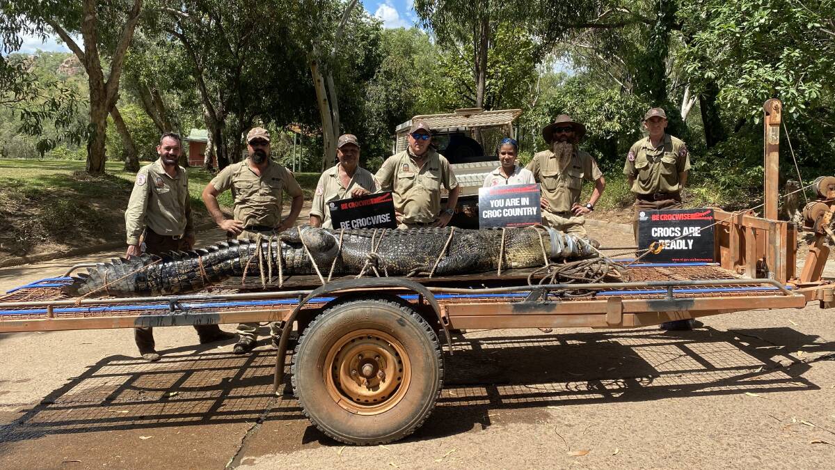 Rangers said the second crocodile trapped in seven days serves as a reminder to be safe around the water. Picture: Supplied. 