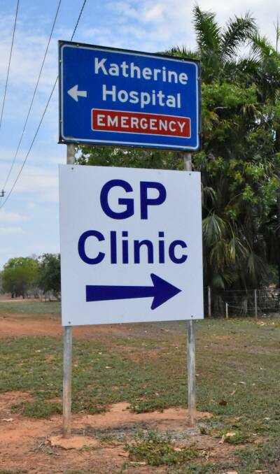 Signs directing patients to Katherine's new "interim" GP clinic were erected today. 