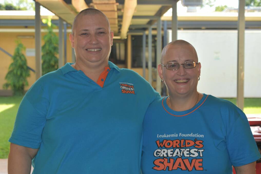 Rachel Jay and Jacqui Paull from KSPS shaved their heads to raise money for leukemia research. Pictures: Tom Robinson. 