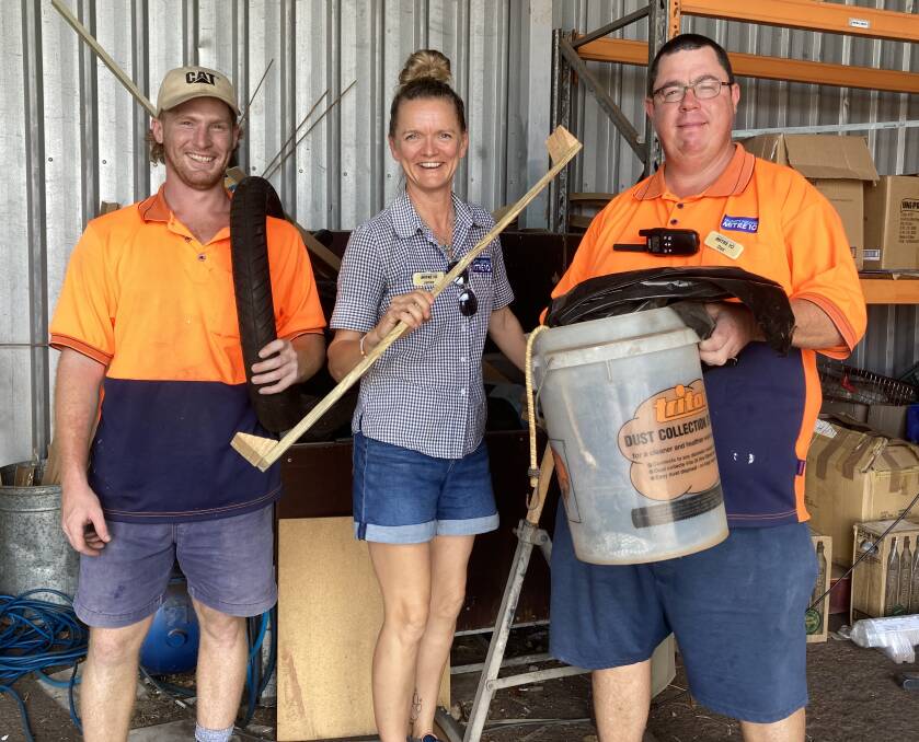 Brendan Kretschmer, Janine Sergeant and Daniel Robinson from Mitre 10 are ready for another Junk Festival. Photo: Tom Robinson. 