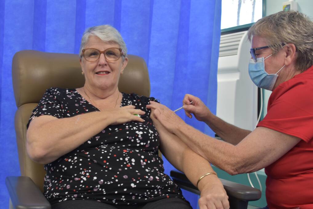 Phase 1A of the vaccine rollout started in Katherine Hospital last week, with NT Health staff administering the jab. Photo: Tom Robinson. 