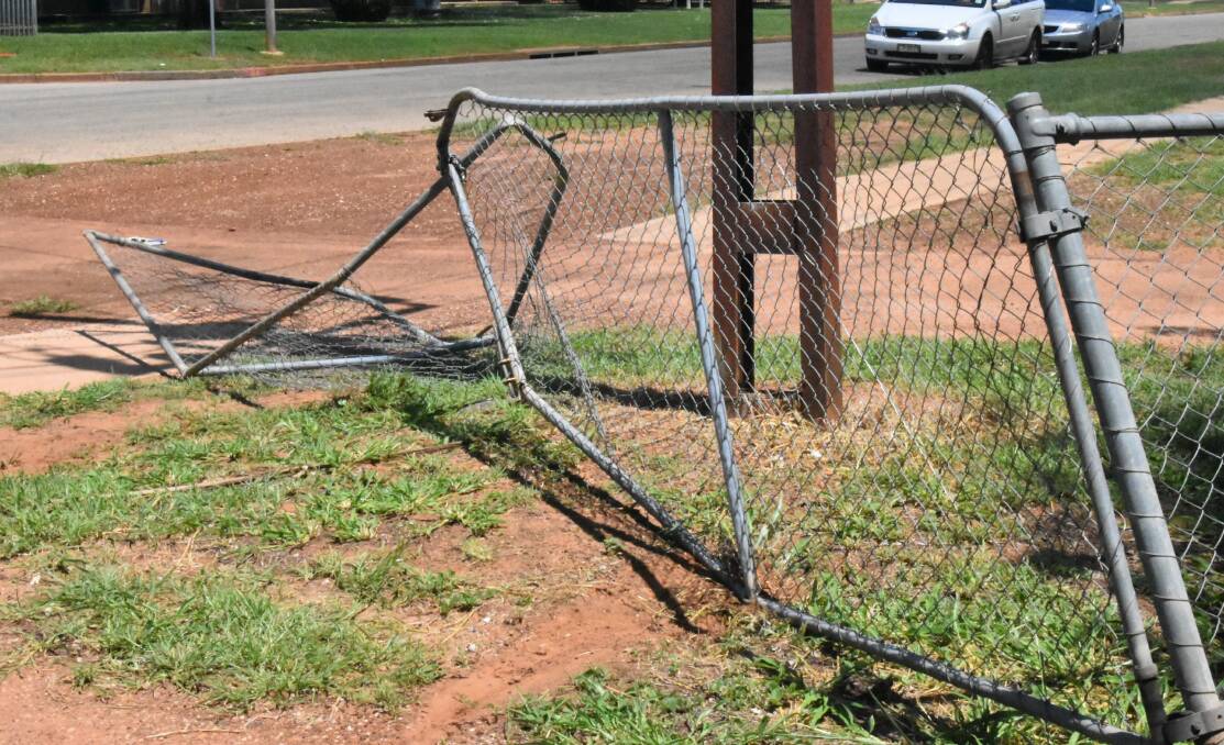 Mr Burleigh said the cars were driven through the gate by the alleged thieves. Picture: Tom Robinson. 