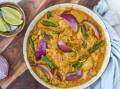 Red onion coconut curry with slow-cooked chicken. Picture: Supplied