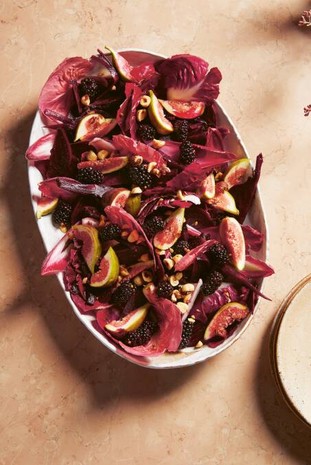 Autumn salad: beetroot, fig, blackberry, radicchio and hazelnut. Picture supplied