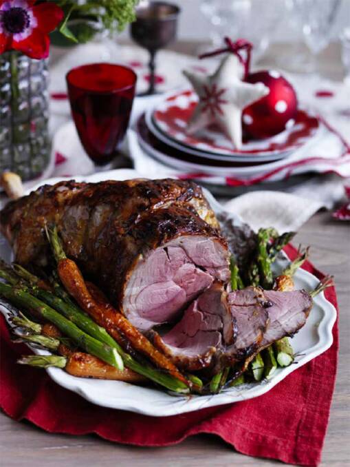Minted roast lamb and vegetables. Picture: Supplied