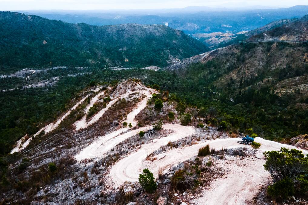WINDING: The rugged faces of Mount Owen are home to Tasmania's newest mountain biking destination, which trail building company Dirt Art, owner of the Maydena Bike Park, has been sculpting for nearly a year. Picture: Supplied