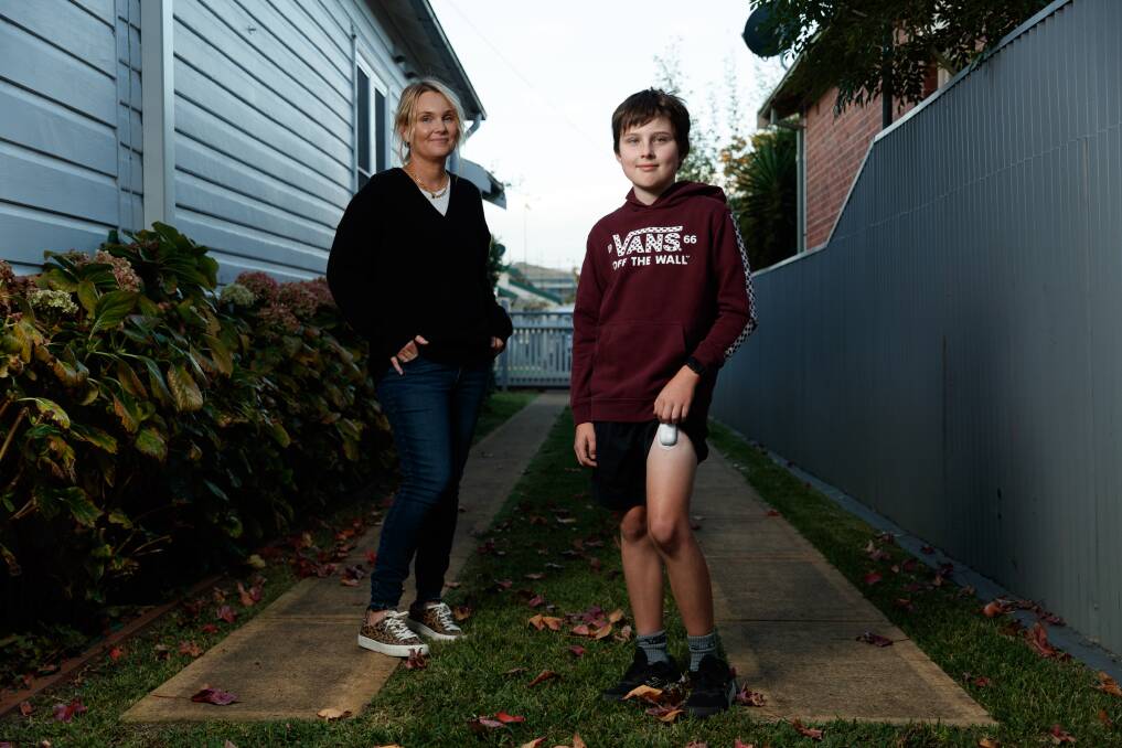 Pump push: Libby Anderson with her son Ash, 11, who has been using a life-changing tubeless insulin pump to manage his type 1 diabetes. They have been lobbying to make the device more accessible. Picture: Max Mason-Hubers