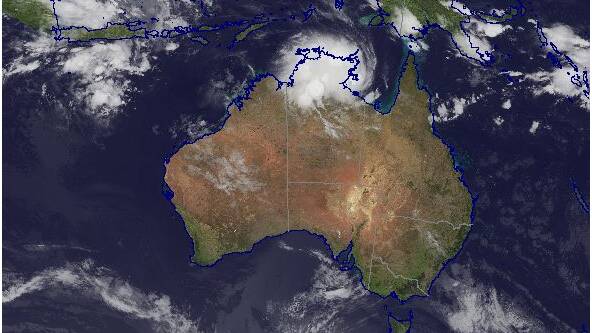 IMPACT: Satellite image of cyclone Tiffany as of 6.30am on Wednesday. Image: BoM