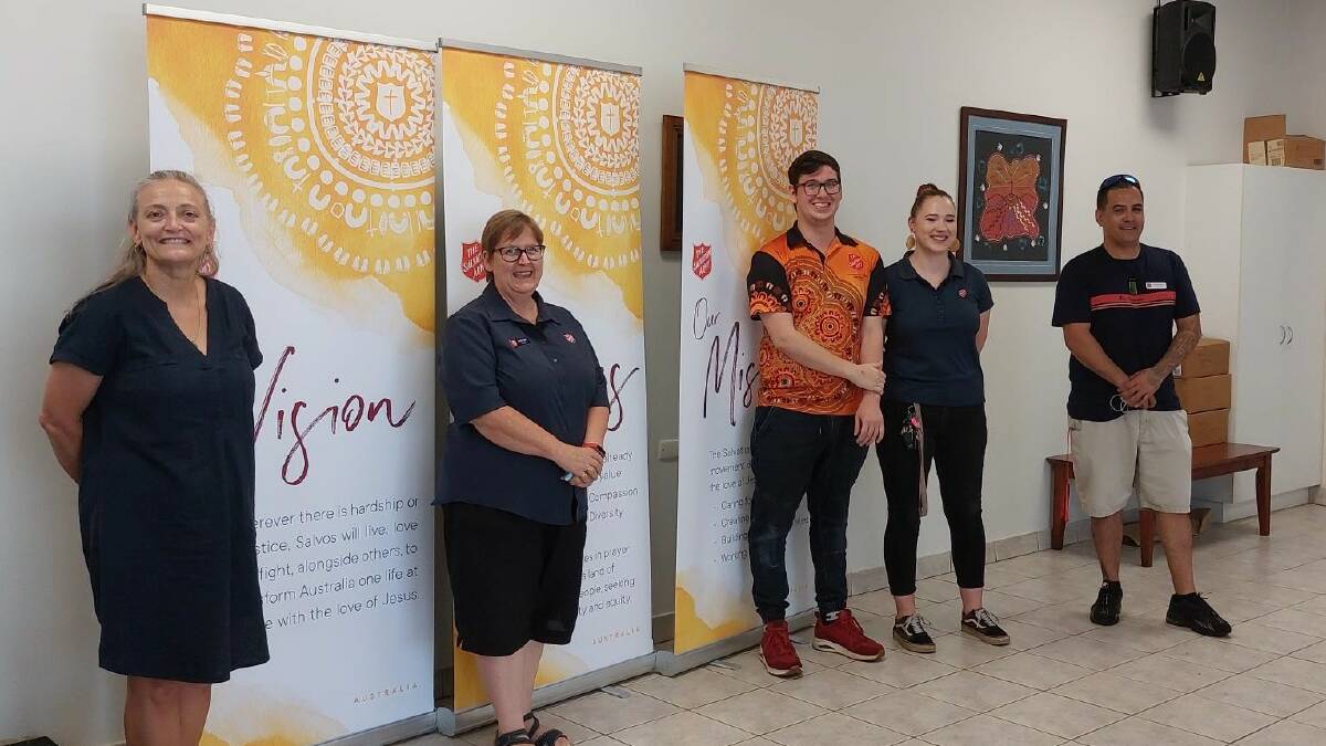 Minister for Territory Families and Urban Housing Kate Worden (left) visited the Katherine Salvation Army last week. Photo supplied.