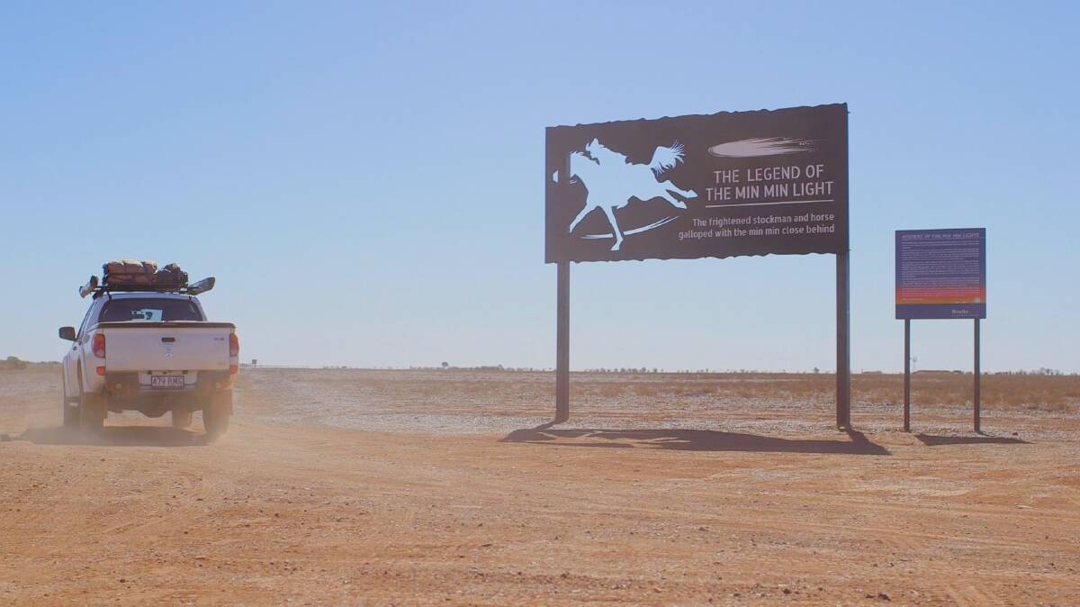 Touring Boulia in the search for the Min Min Light. Photo supplied.