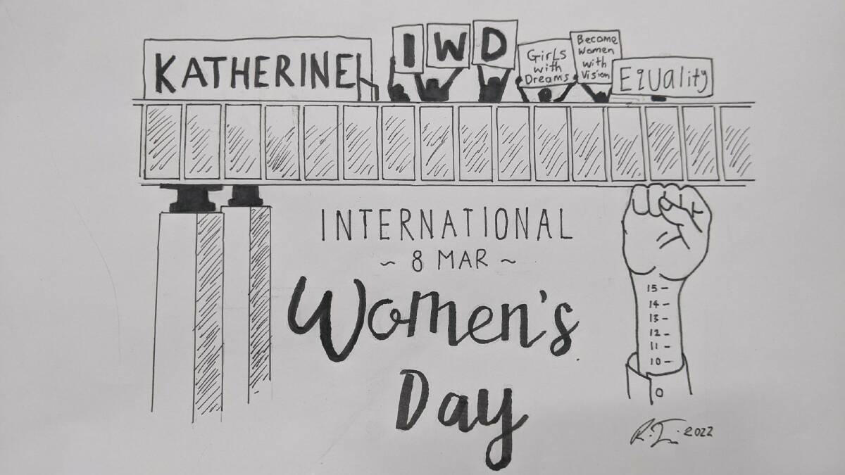 A logo for Katherine International Women's Day has been created this year and made into a screen print.Photo supplied.
