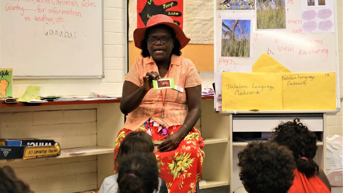 Local elder Anita Painter has worked Barunga School for almost 40 years, taking on an unofficial role as cultural advisor. Photo supplied.