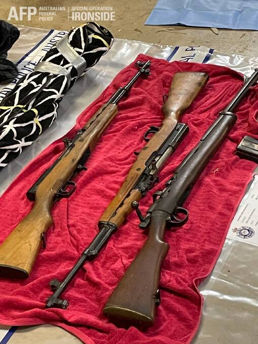 Multiple firearms were seized during Operation Ironside search warrants. Picture: AFP 