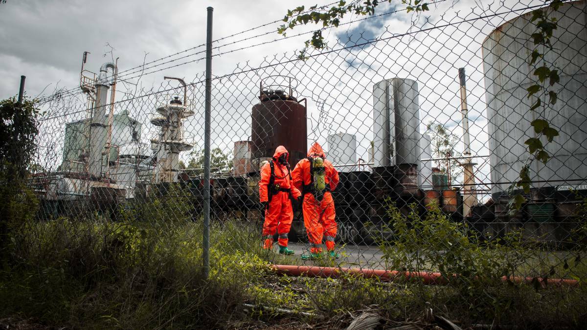 TOXIC: The heavily-contaminated Truegain waste oil refinery site at Kyle St, Rutherford, will cost the NSW government at least $20 million to remediate after the company went into liquidation.