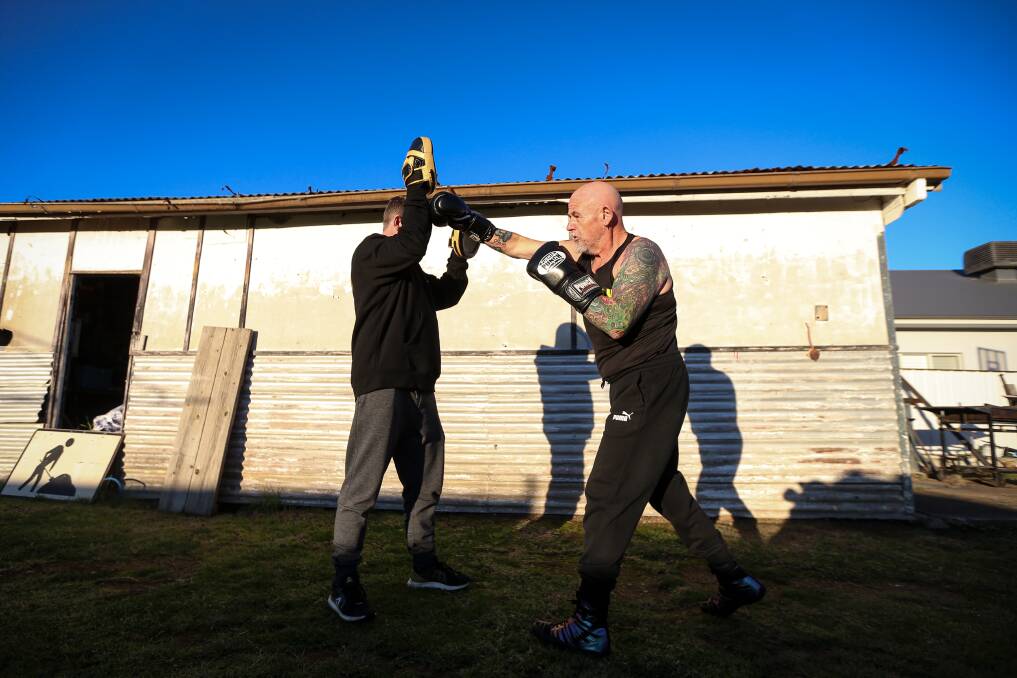 Darcy has been training at Merv's business in Wodonga, Battleground Boxing, a popular spot for mature athletes and women in particular. Photos: James Wiltshire