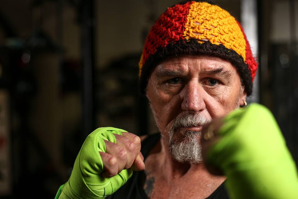 "Buddy Oldman Masters Boxer" is Darcy Brown, an Albury resident who will compete in the Pan Pacific Masters Games on the Gold Coast in November. Photos: James Wiltshire