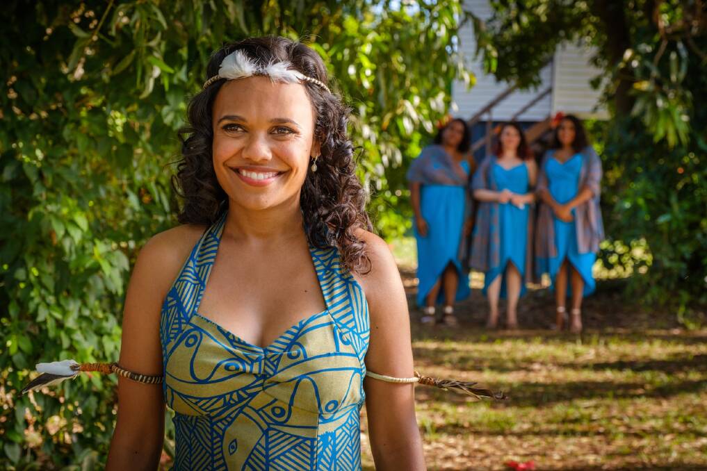 Miranda Tapsell in Top End Wedding. Her book documents making the 2018 film and organising her own wedding in the one year. Picture: Supplied