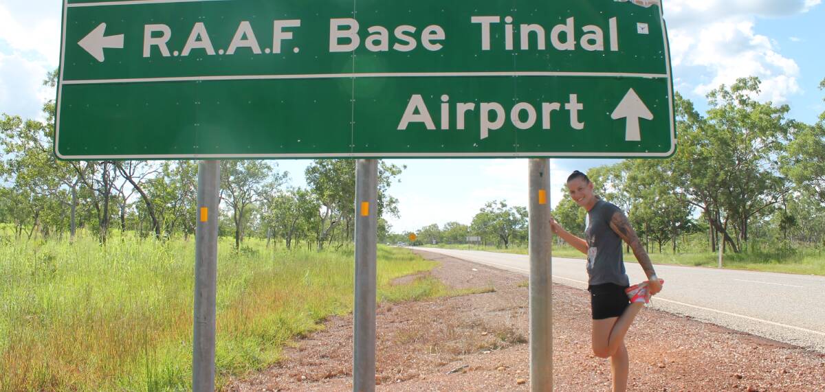 WALKING CHALLENGE: Alicia Bannerman has put on her running shoes and is training hard for her walk from RAAF Base Tindal to Darwin in April.