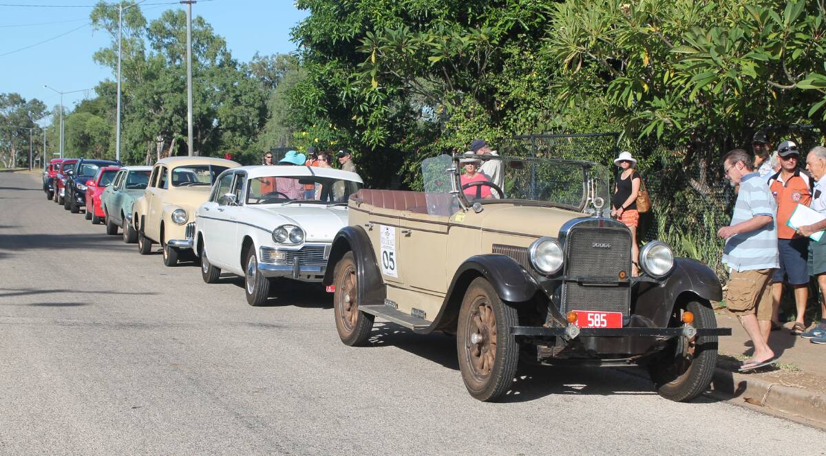 HITTING THE ROAD: Katherine's Motor Vehicle Enthusiasts Club helped raise money for the National Trust by taking passengers on a heritage tour of the town on April 23.
