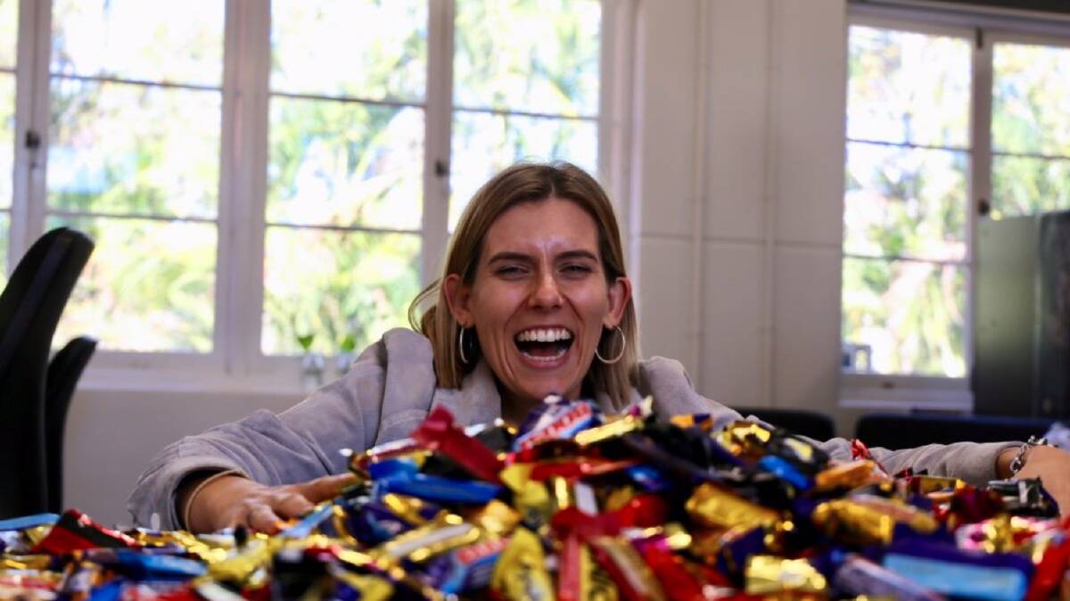A Brisbane teacher thanked in chocolate. Photo supplied.