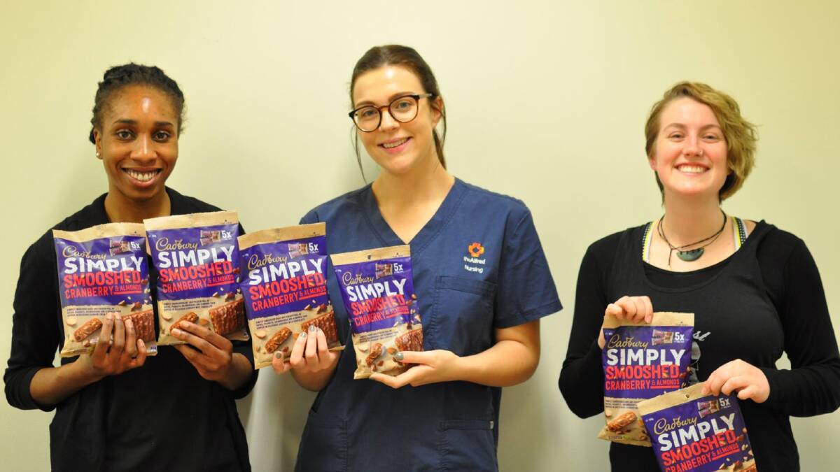 Staff at The Alfred Hospital with their chocolate goodies. Photo supplied.
