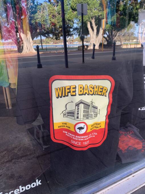 This shirt was spotted in the front window display of Mandurah store Krazy Teez on Sunday. Photo: Supplied.