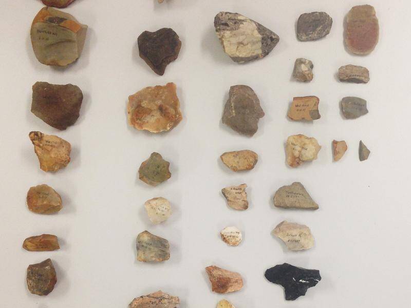 Some of the Aboriginal artefacts seized from a Hobart home.