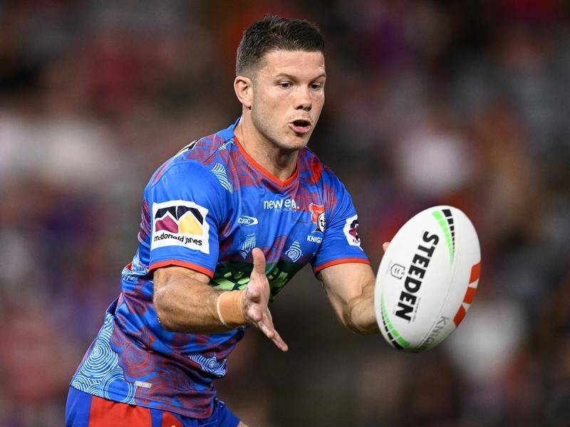 Off-season recruit Jack Cogger will have his first start for the Knights since joining from Penrith. (Dan Himbrechts/AAP PHOTOS)