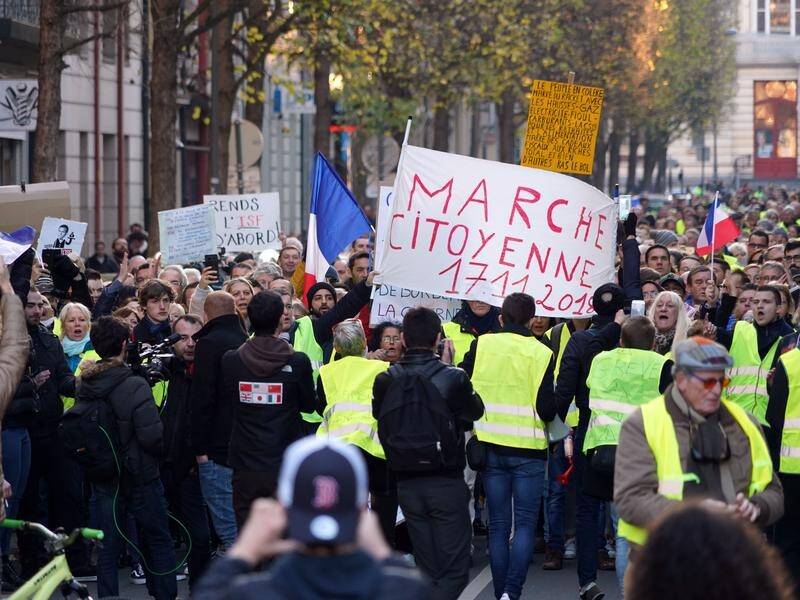 Protesters calling themselves the 'yellow jackets' are rallying against rising fuel taxes in France.