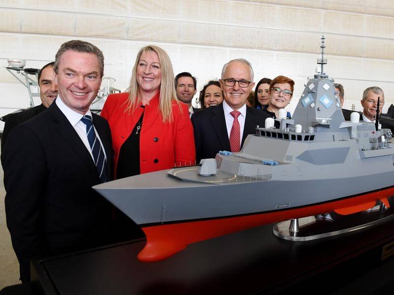 Christopher Pyne (L) says the new Hunter Class Frigates will enhance Australia's naval capabilities.