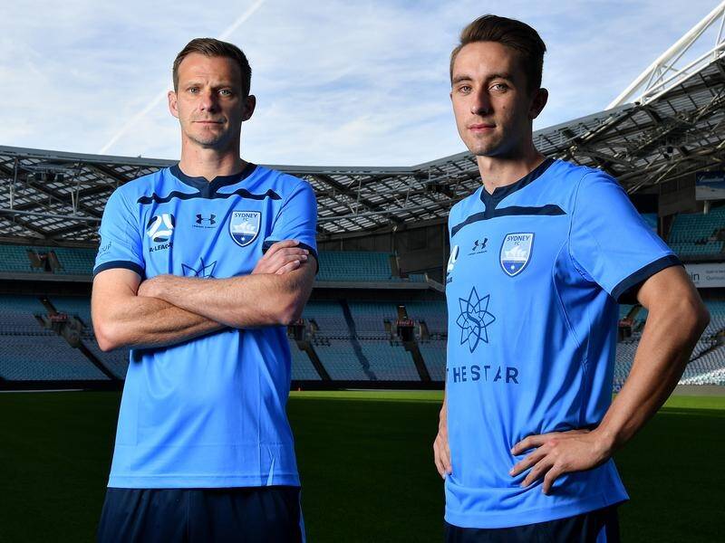 Alex Wilkinson (l) and Joel King will line up in Sydney FC's defence for their A-League semi-final.