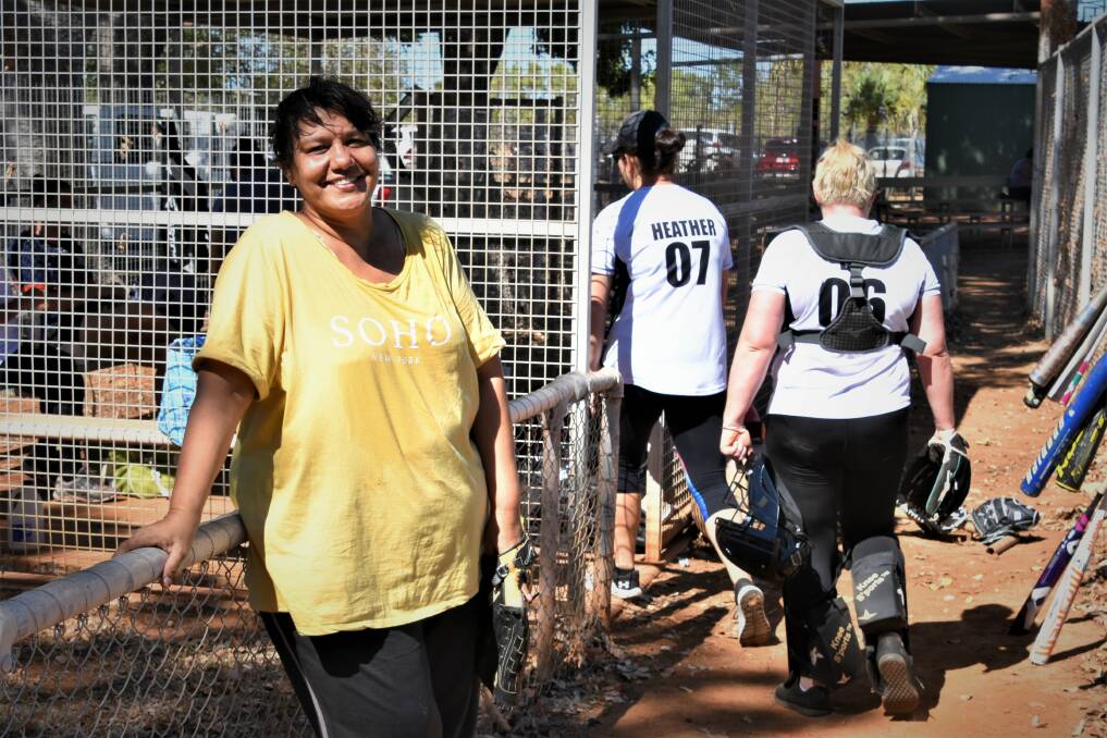 Katherine Softball President Diana Ross down at the grounds Saturday.