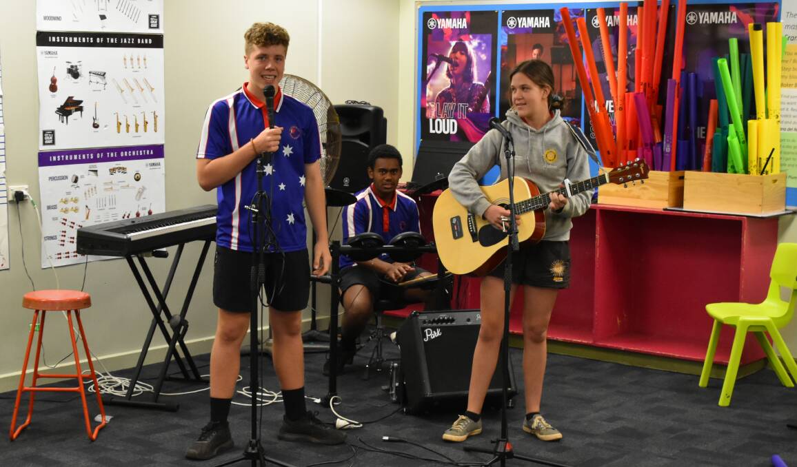 Senior music students Angus, Apisa and Gypsy all starred in the video.