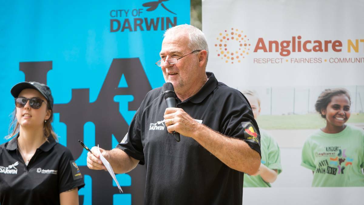 Anglicare NT CEO Dave Pugh speaking at an event for Youth Homelessness Matters Day in Darwin.