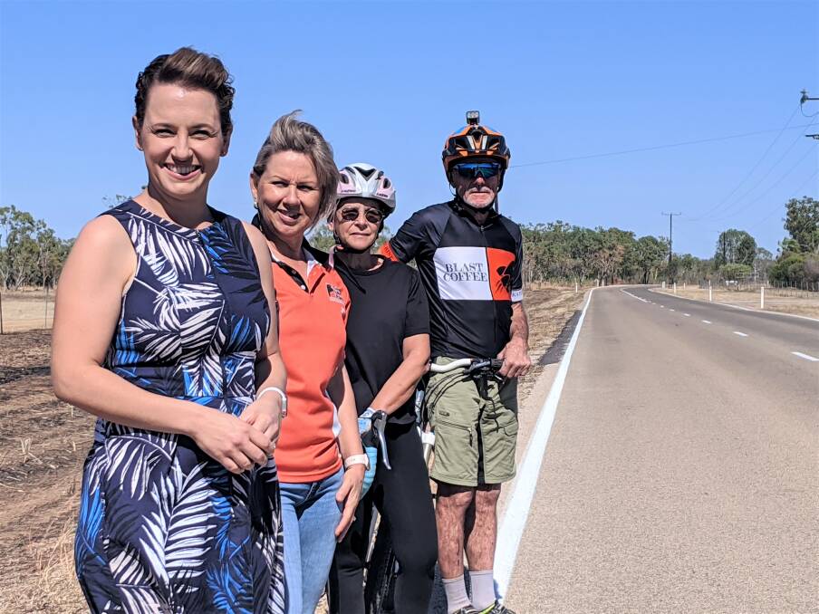 CLP leader Lia Finocchiaro and Katherine candidate Jo Hersey with local bike enthusiasts Vickie and Greg Bird.