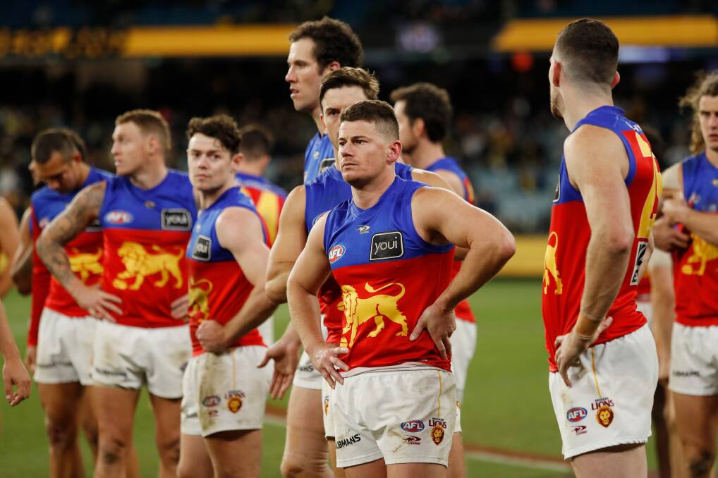 HOODOO: The Lions reign supreme at their Gabba fortress, but they must be able to win at the MCG. Picture: Dylan Burns/AFL Photos via Getty Images