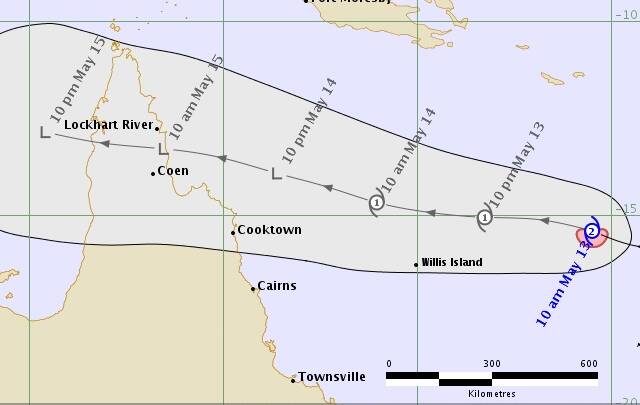 The expected path of Tropical Cyclone Ann as of 11am today.