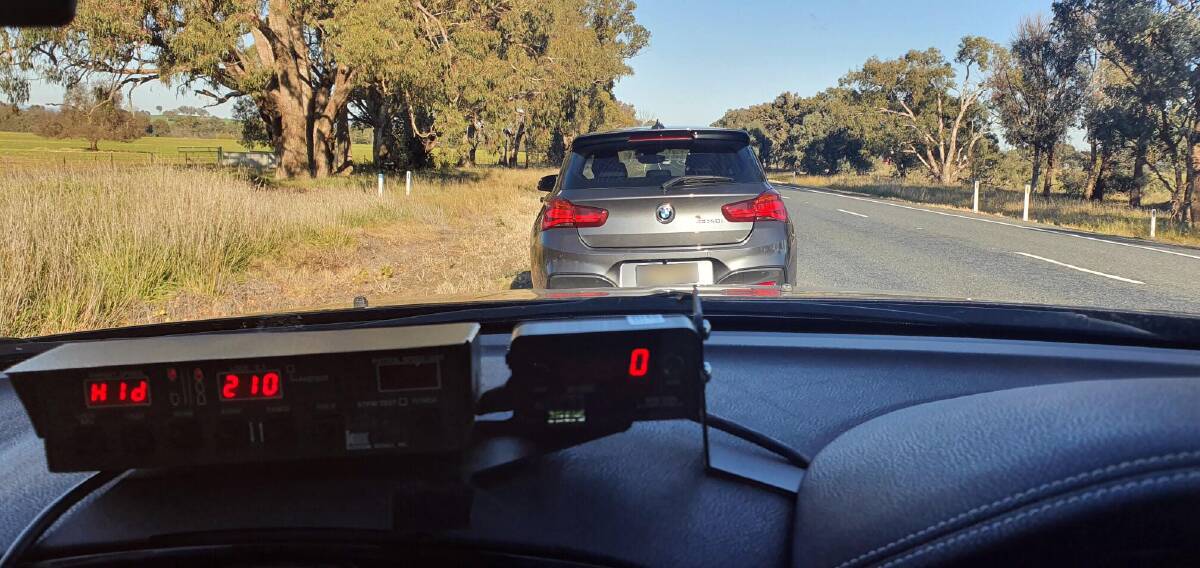 FINED: The driver of this BMW was detected travelling at 210km/h.