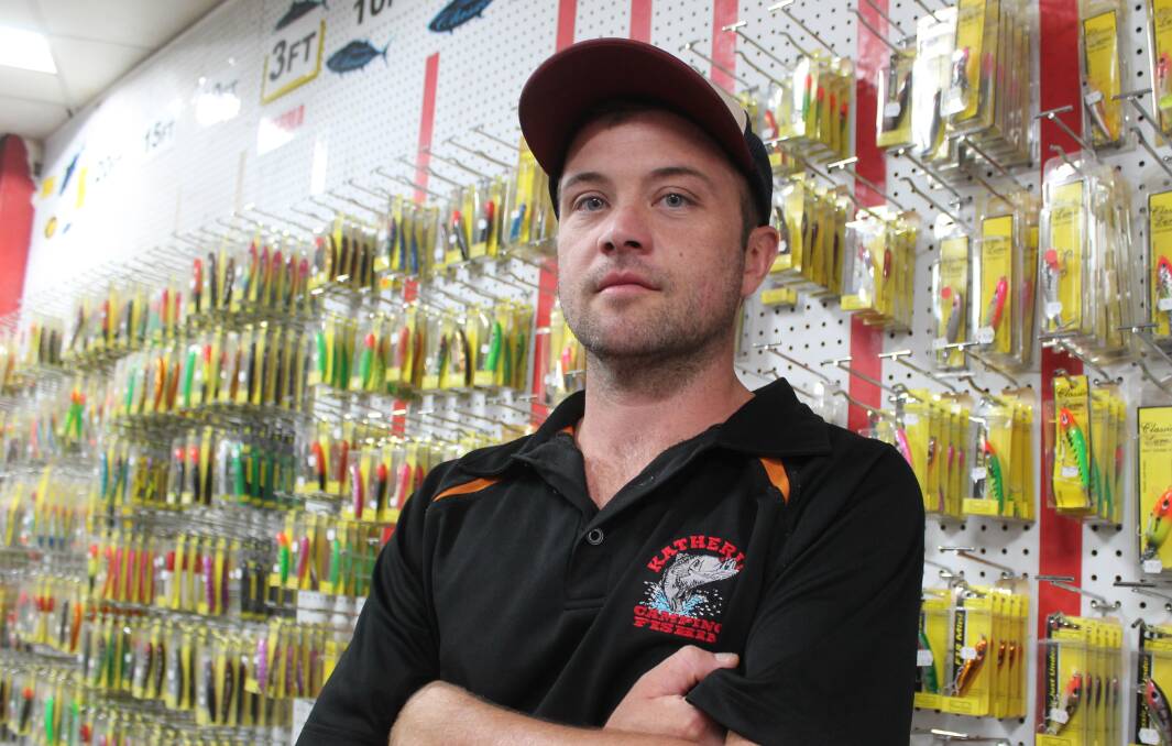 CONCERN: Katherine Camping and Fishing owner Matt Bannister took over the fishing shop just five months ago. 