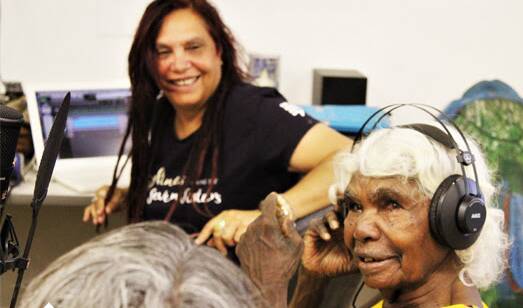 MUSIC TIME: Shellie Morris with Yanyuwa songwoman Dinah Norman. Picture: supplied. 