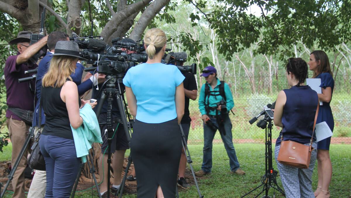 Media from around the country came to Katherine today to report from the memorial service. 