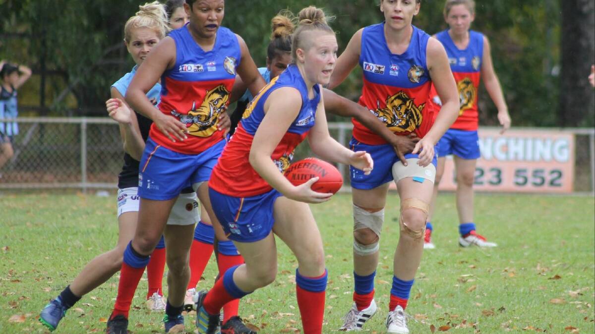 Pocket rocket Tracy Village player Melissa McCartney has won best on field at every game she has played this season. Picture: supplied. 