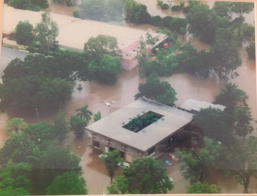 Katherine Hospital during the 1998 floods. Picture: supplied. 