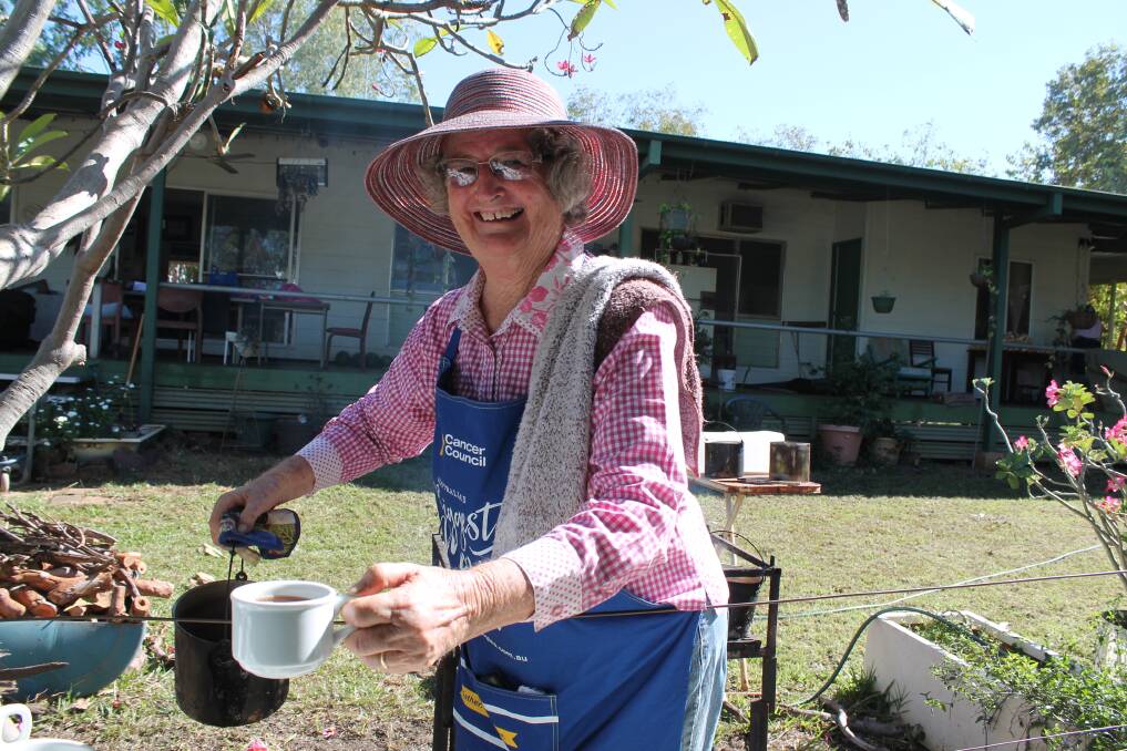 MORNING TEA: Bess Hart welcomed visitors into her home in a bid to raise money for cancer research. 