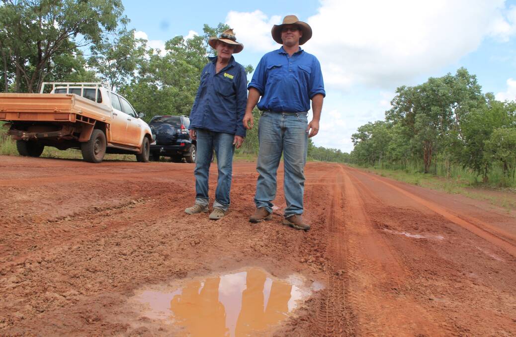 Barry Dwyer and Brett Lacy are demanding a fix to their rural road. 