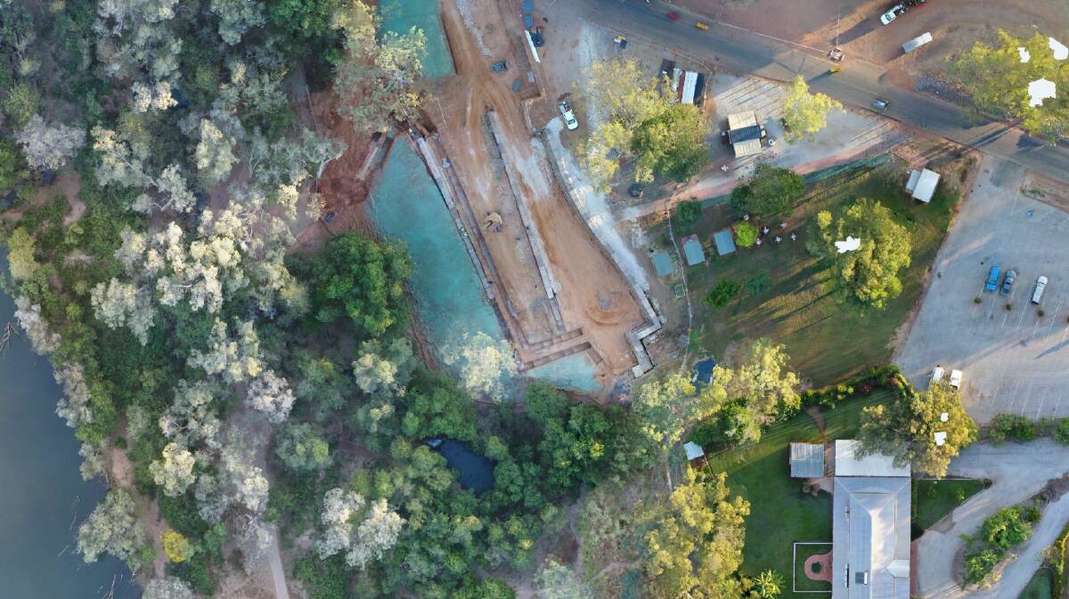 BIRDS EYE VIEW: Work on our much loved hot springs should be completed by October. Picture: supplied. 