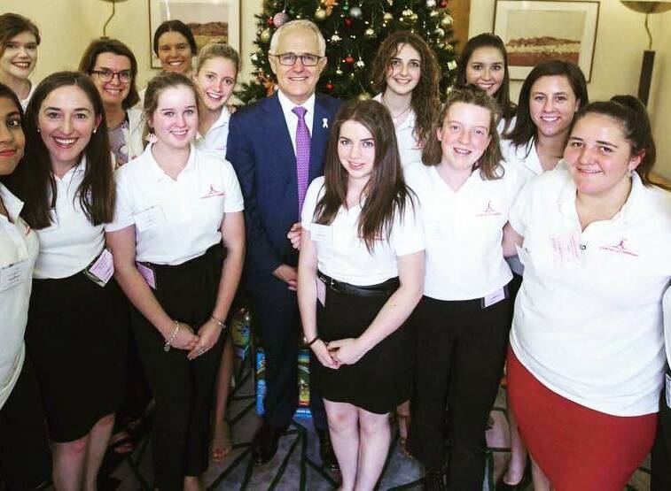 Prime minister Malcolm Turnbull with the Country To Canberra trip. Picture: supplied. 